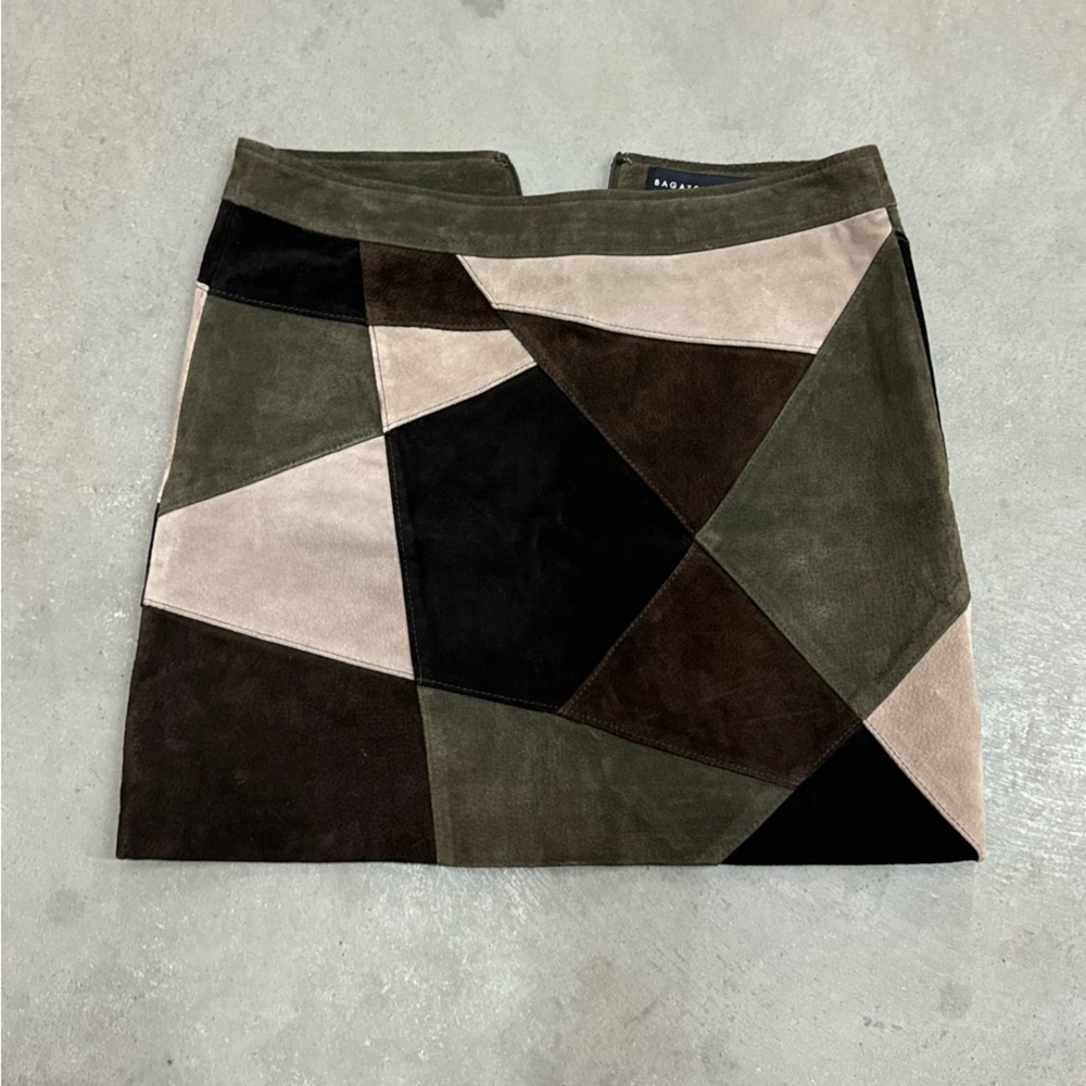 Suede Bagatelle NYC Olive and Black Skirt